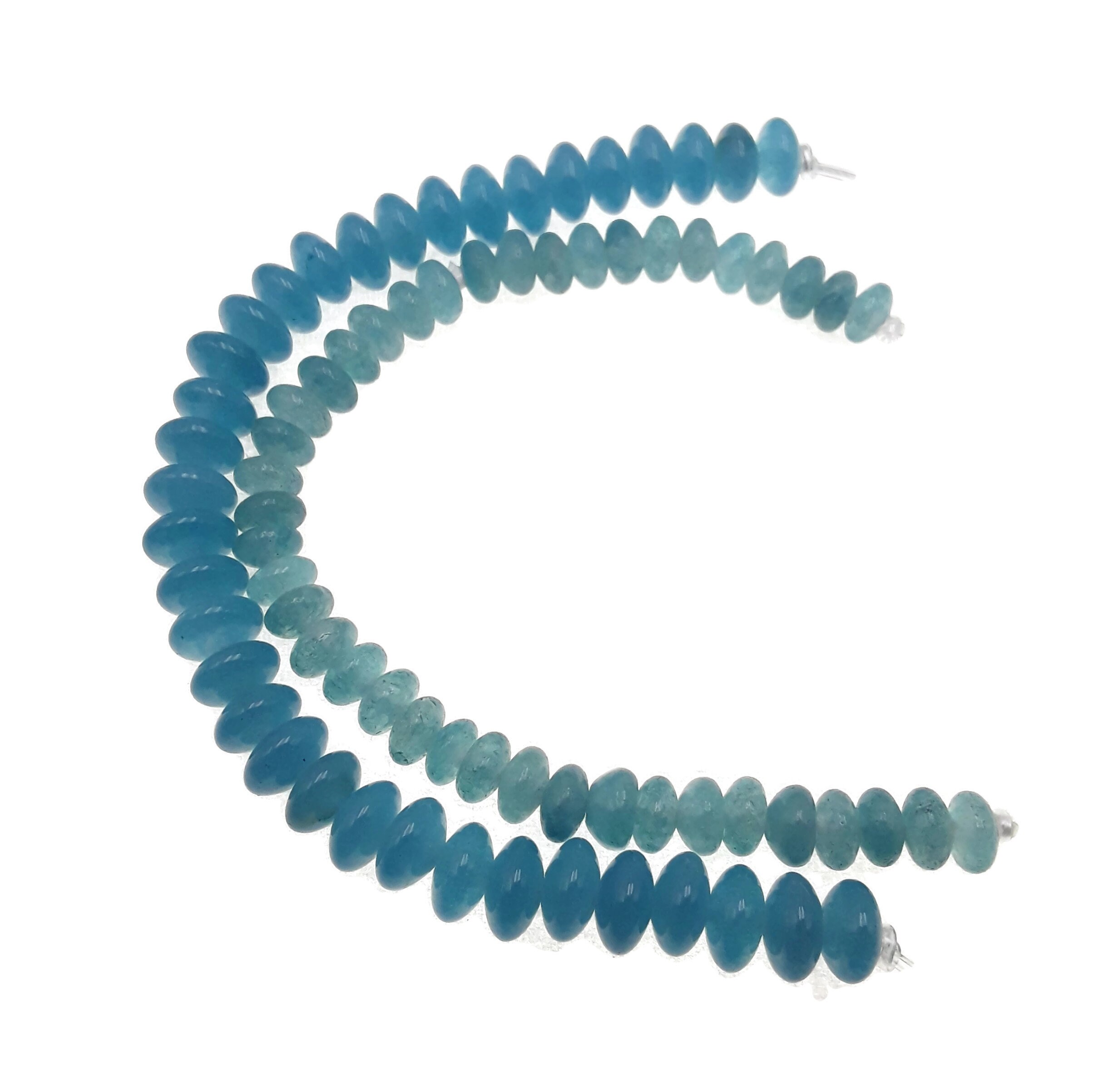 2.0mm Hole Blue Sponge Quartz Smooth Rondelle Beads 5x8mm Etsy