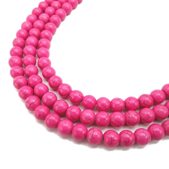 6mm Pretty Pink Howlite Stone Beads, Howlite Turquoise Beads for Jewel