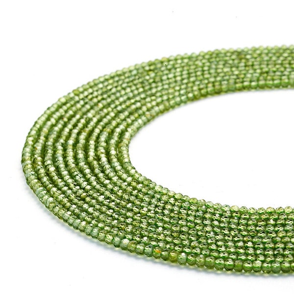 Natural Peridot Faceted Round Beads 2mm 2.5mm 3mm 3.5mm 4mm 5mm 15.5" Strand