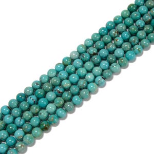 Green Blue Genuine Turquoise Smooth Round Beads 4.5mm to 8.5mm 15.5&#39;&#39; Strand