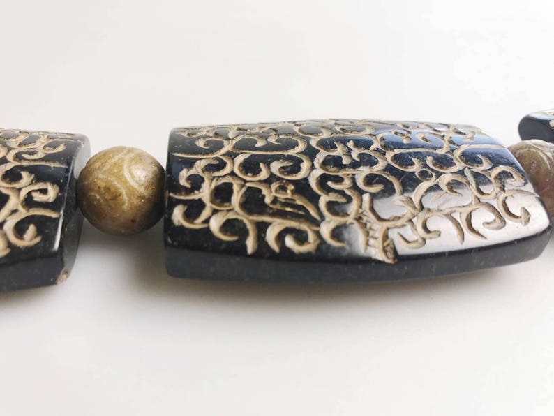 Hand Carved Tibetan Natural Jade Antique Pendant Approx 40x60mm Sold Per Piece