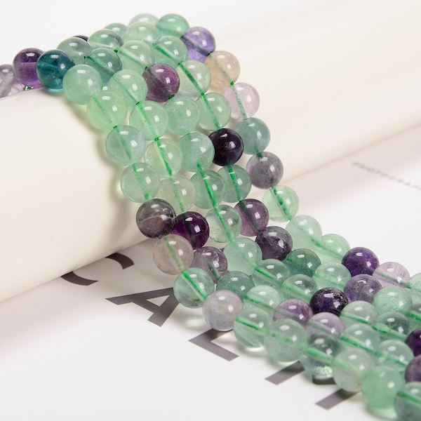 Fluorite Smooth Round Beads 4mm 6mm 8mm 10mm 12mm 15.5" Strand