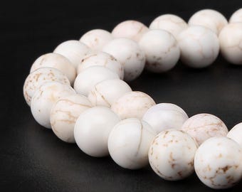 White Turquoise Smooth Round Beads 2mm 3mm 4mm 6mm 8mm 10mm 12mm 15.5&quot; Strand