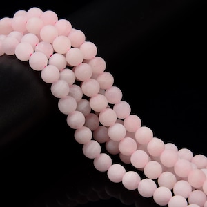 Rose Quartz Matte Round Beads 4mm 6mm 8mm 10mm 12mm 15.5&quot; Strand