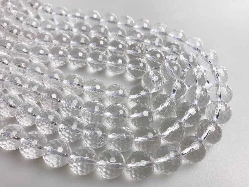 Clear Quartz Faceted Round Beads 5mm 6mm 8mm 10mm 12mm 14mm | Etsy