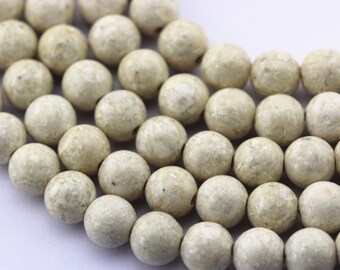 2.0mm Hole River Stone Matte Round Beads 6mm 8mm 10mm 15.5" Strand