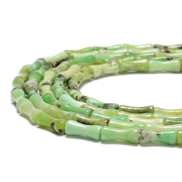 Natural Chrysoprase Bamboo Tube Beads Size 5x13mm 15.5'' Strand