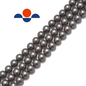 Gray Shell Pearl Matte Round Beads 6mm 8mm 10mm 15.5&quot; Strand