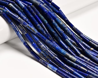 Natural Lapis Smooth Cylinder Tube Beads Size 4x13mm 15.5'' Strand