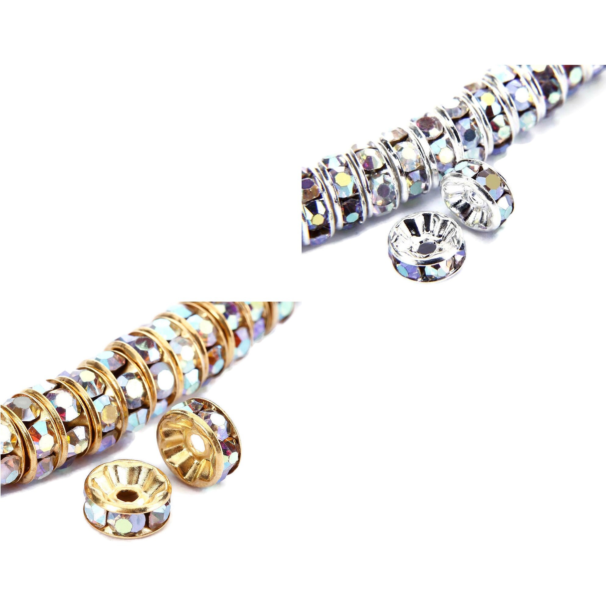 Topaz Czech Crystal Rhinestone Rondelle Spacer Beads ✨ – RainbowShop for  Craft