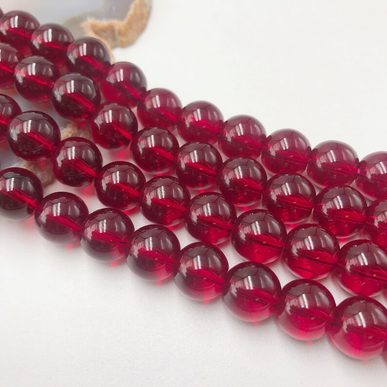 Red Ruby Dyed Quartz Smooth Round Beads 6mm 8mm 10mm Etsy