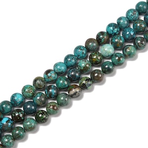 Natural Turquoise Smooth Round Beads Size 6mm 7mm 7.5-8mm 8.5-9mm 15.5&#39;&#39; Strand