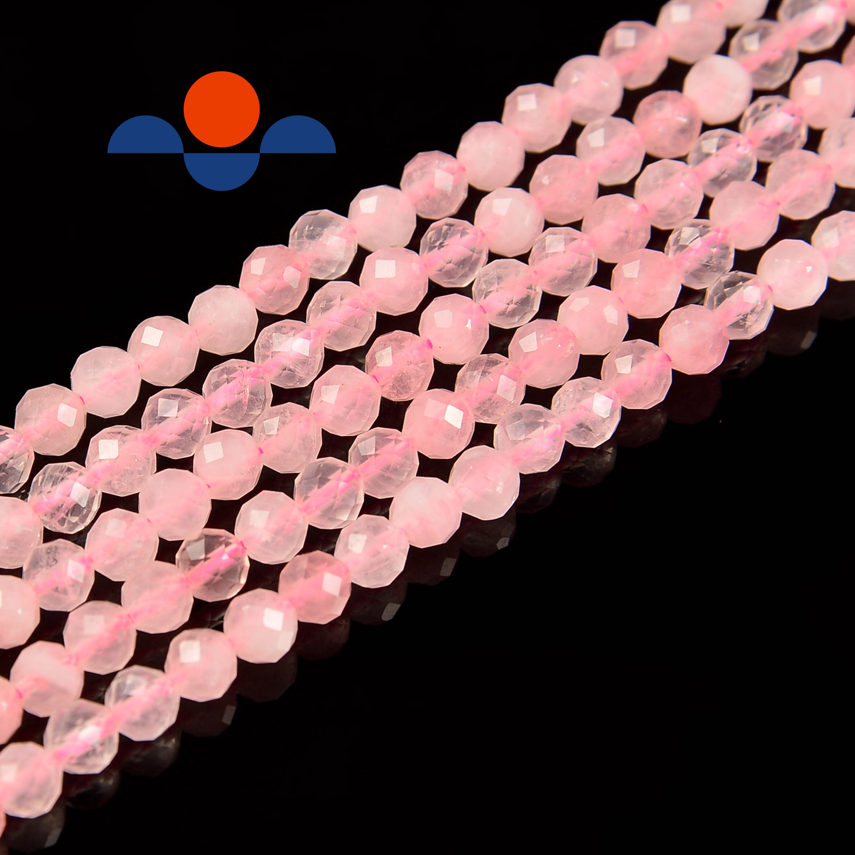 Natural Rose Quartz Faceted Round Beads 2mm 3mm 4mm 15.5" Strand