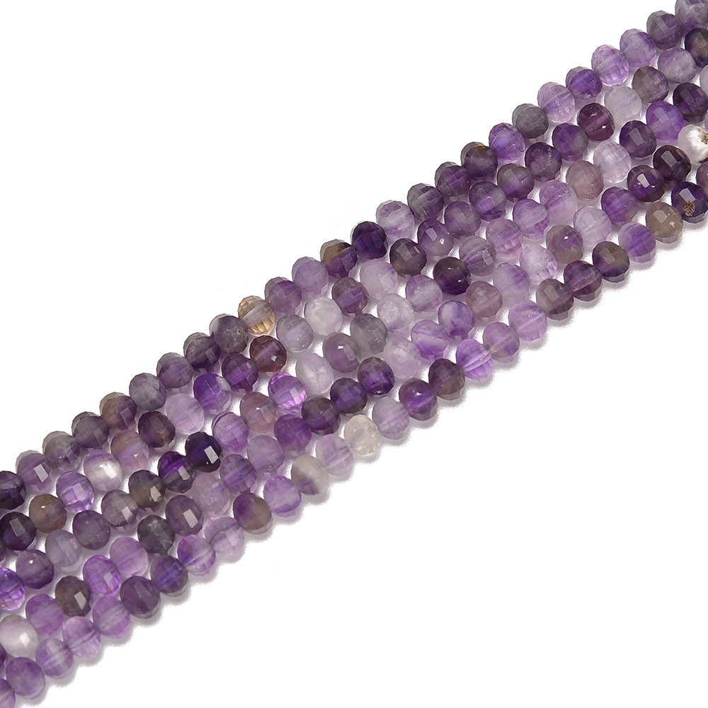 AAA 15" 2x4mm Purple Amethyst Faceted Rundelle Gems Beads 