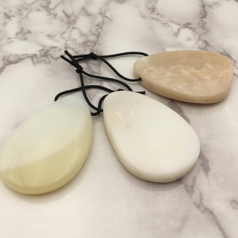 White Opal Pendant Irregular Teardrop Shape Size Approx 25x40mm