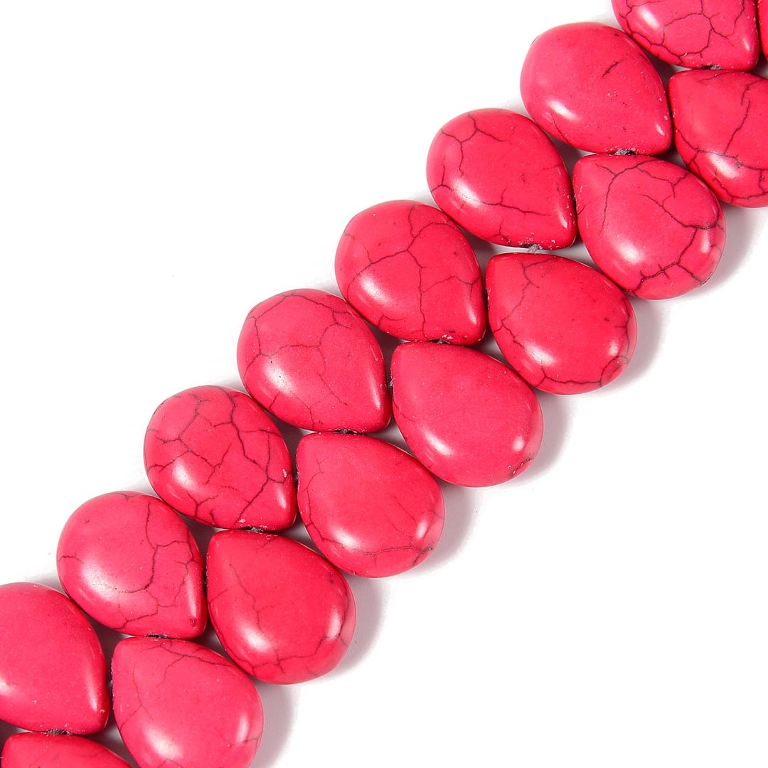 Pink Color Howlite Turquoise Top Drill Teardrop Beads Size 15x20mm 15.5 ...