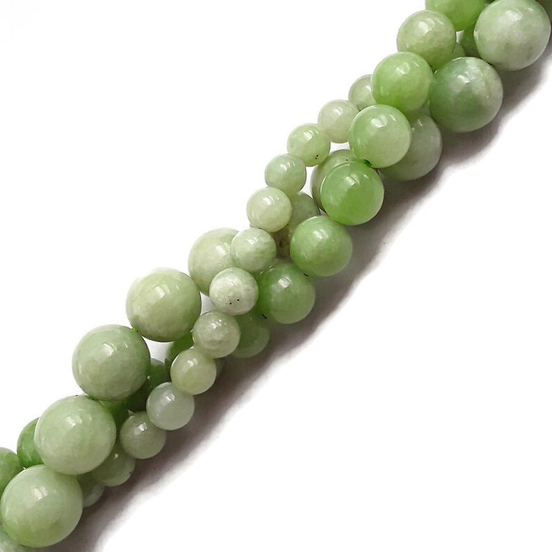 Natural Green Jade Smooth Round Beads 6mm 8mm 10mm 15.5 | Etsy