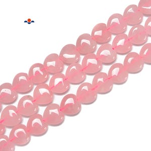 Rose Quartz Heart Shape Beads Size 8mm 10mm 12mm 15.5&#39;&#39; Strand