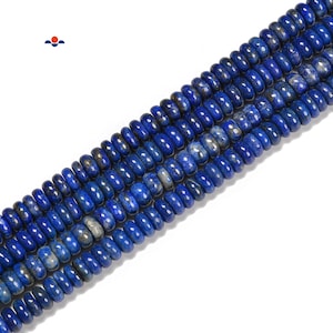 High Grade Natural Lapis Smooth Rondelle Beads Size 4x6mm 5x8mm 6x10mm 15.5&#39;&#39;Str