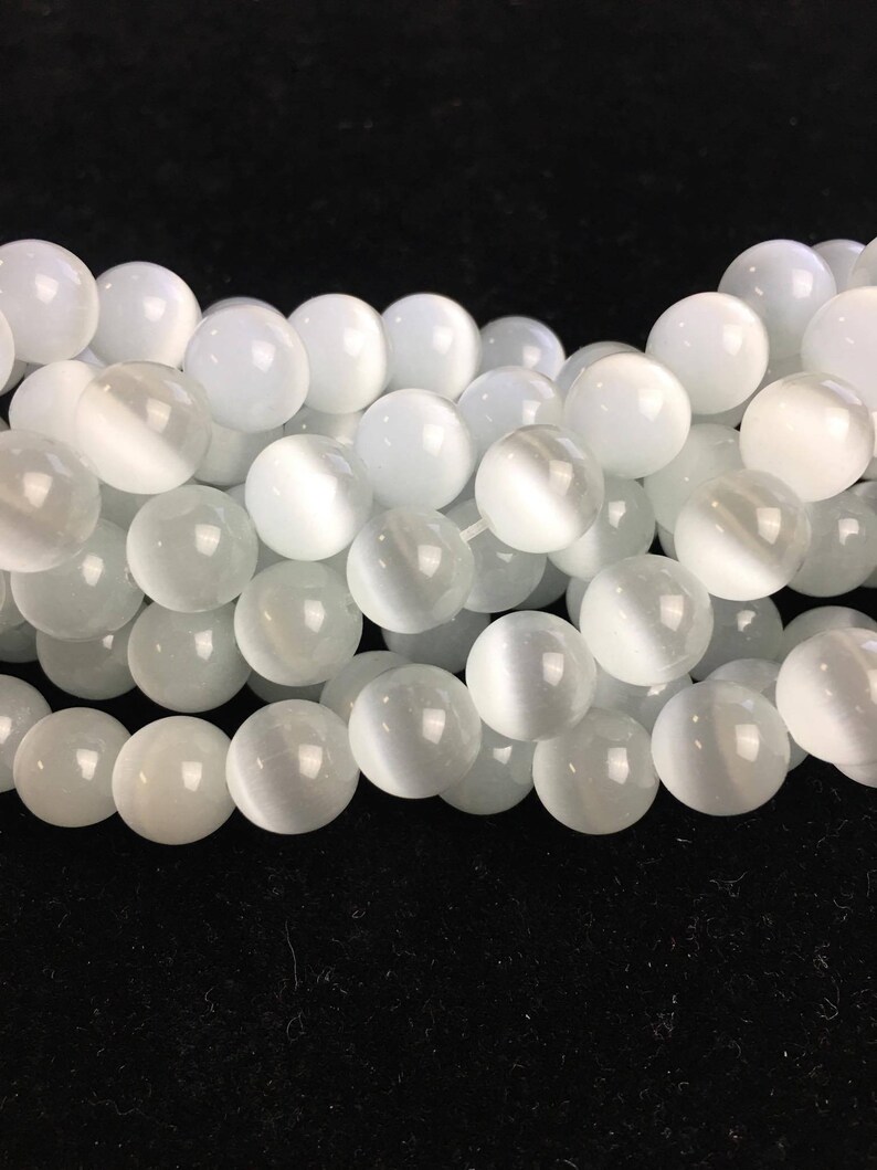 White Cat's Eye Smooth Round Beads 6mm 8mm 10mm 12mm Etsy