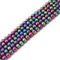 Rainbow Hematite Smooth Round Beads 2mm 3mm 4mm 6mm 8mm 10mm 12mm 15.5" Strand