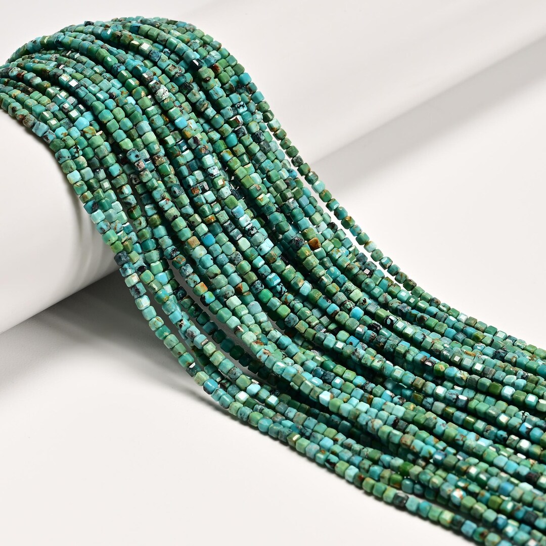 Natural Blue Turquoise Faceted Cube Beads Size 2mm 15.5'' Strand - Etsy
