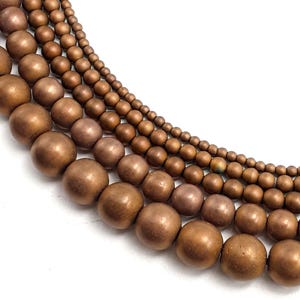 Copper Hematite Matte Round Beads 2mm 3mm 4mm 6mm 8mm 10mm 12mm 15.5&quot; Strand