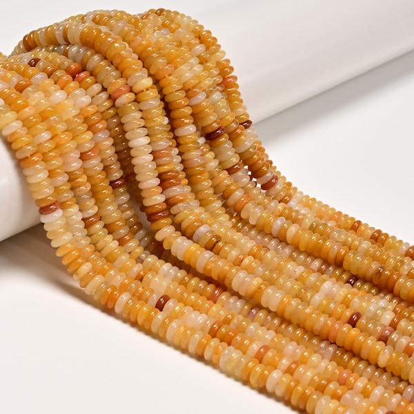 Natural Yellow Aventurine Smooth Rondelle Beads Size 2x6mm 15.5'' Strand