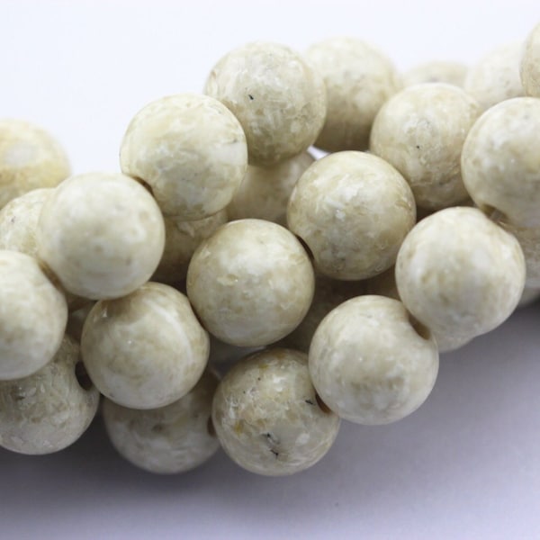 2.0mm Hole River Stone Smooth Round Beads 6mm 8mm 10mm 15.5" Strand