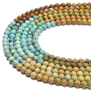 Gradient Multi Color Genuine Turquoise Smooth Round Size 3.3mm-5.5mm 25&#39;&#39; Strand
