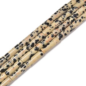 Natural Dalmatian Jasper Cylinder Tube Beads Size 4x13mm 15.5&#39;&#39; Strand