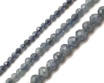 Natural Sapphire Faceted Round Beads 2mm 2.5mm 3mm 4mm 15.5" Strand