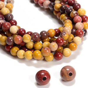 2.0mm Hole Mookaite Jasper Smooth Round Beads 6mm 8mm 10mm 15.5" Strand