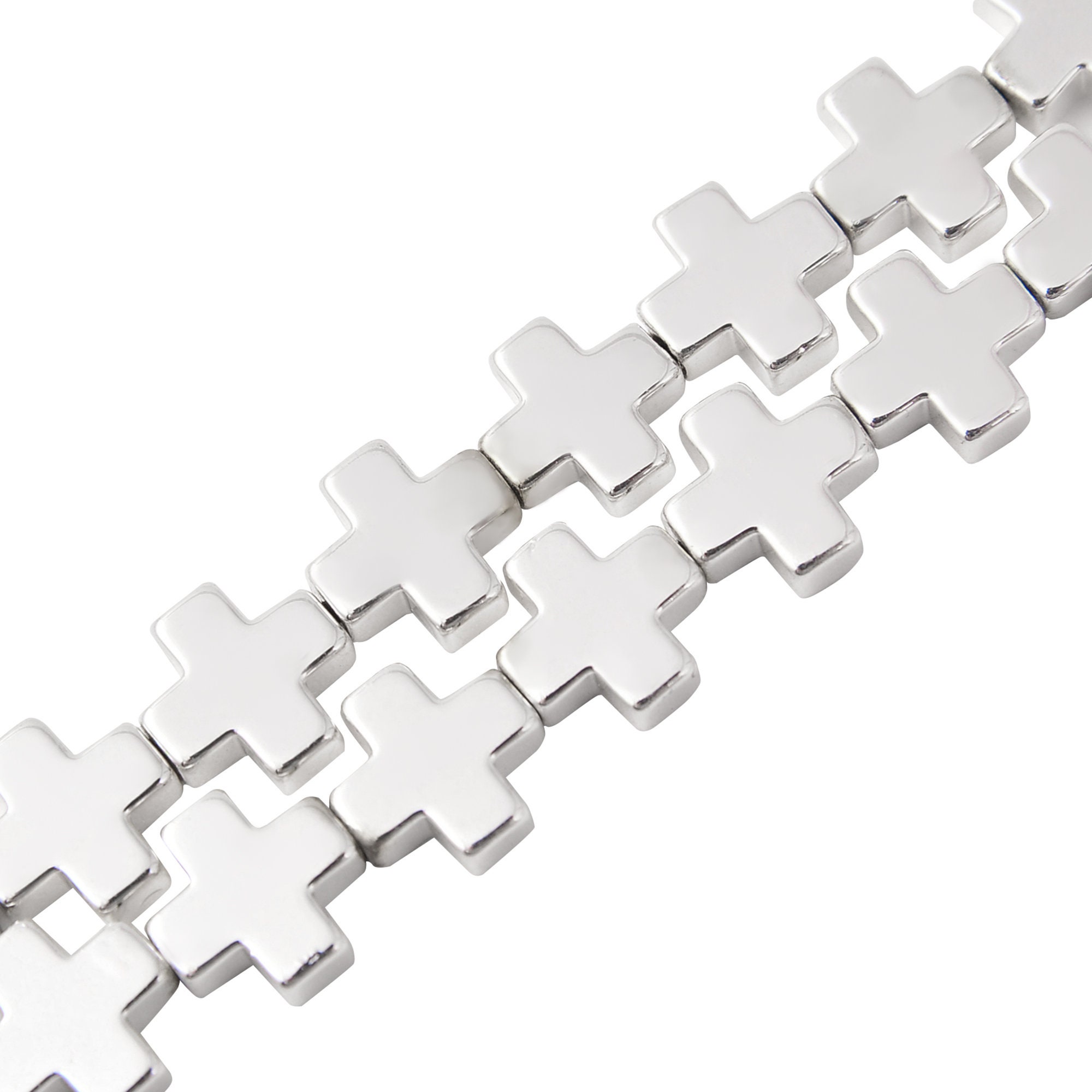 200pcs 8x8mm Antique Silver Color Cross Beads For Jewelry Making