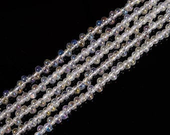 Clear AB Crystal Glass Off Center Drilled Rondelle Beads Size 4x6mm 15.5''Strand