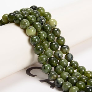 Natural Canadian Jade Smooth Round Size 6mm 8mm 10mm 15.5&#39;&#39; Strand