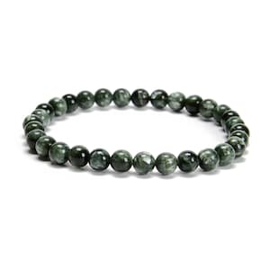 Grade AAA Seraphinite Smooth Round Beaded Bracelet Size 6mm 7.5&#39;&#39; Length