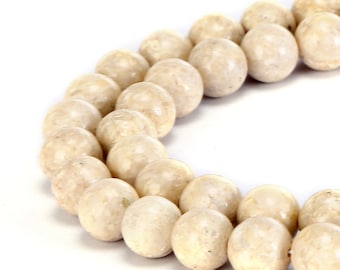 Natural River Stone Smooth Round Beads 4mm 6mm 8mm 10mm 12mm 15.5" Strand