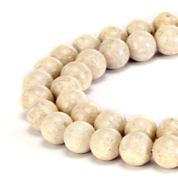 Natural River Stone Smooth Round Beads 4mm 6mm 8mm 10mm 12mm 15.5" Strand