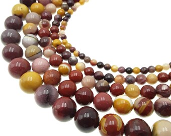 4 6 8 10mm Natural Mookaite Jasper Round Faceted Gemstone Beads Strand 15" 
