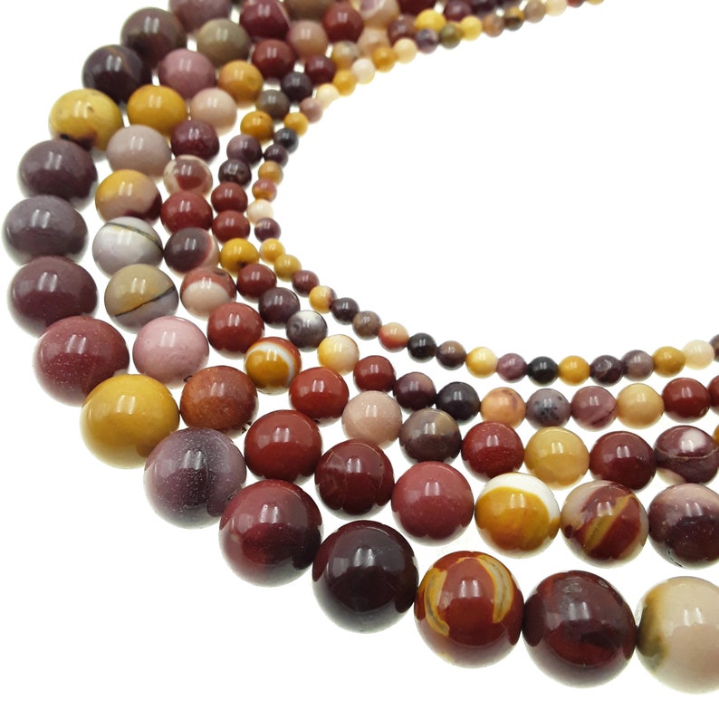 Mookaite Jasper Smooth Round Beads 4mm 6mm 8mm 10mm 12mm Approx 15.5 Strand