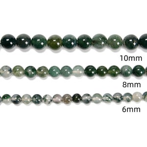 Green Moss Agate Smooth Round Beads 4mm 6mm 8mm 10mm Approx 15.5 Strand image 4