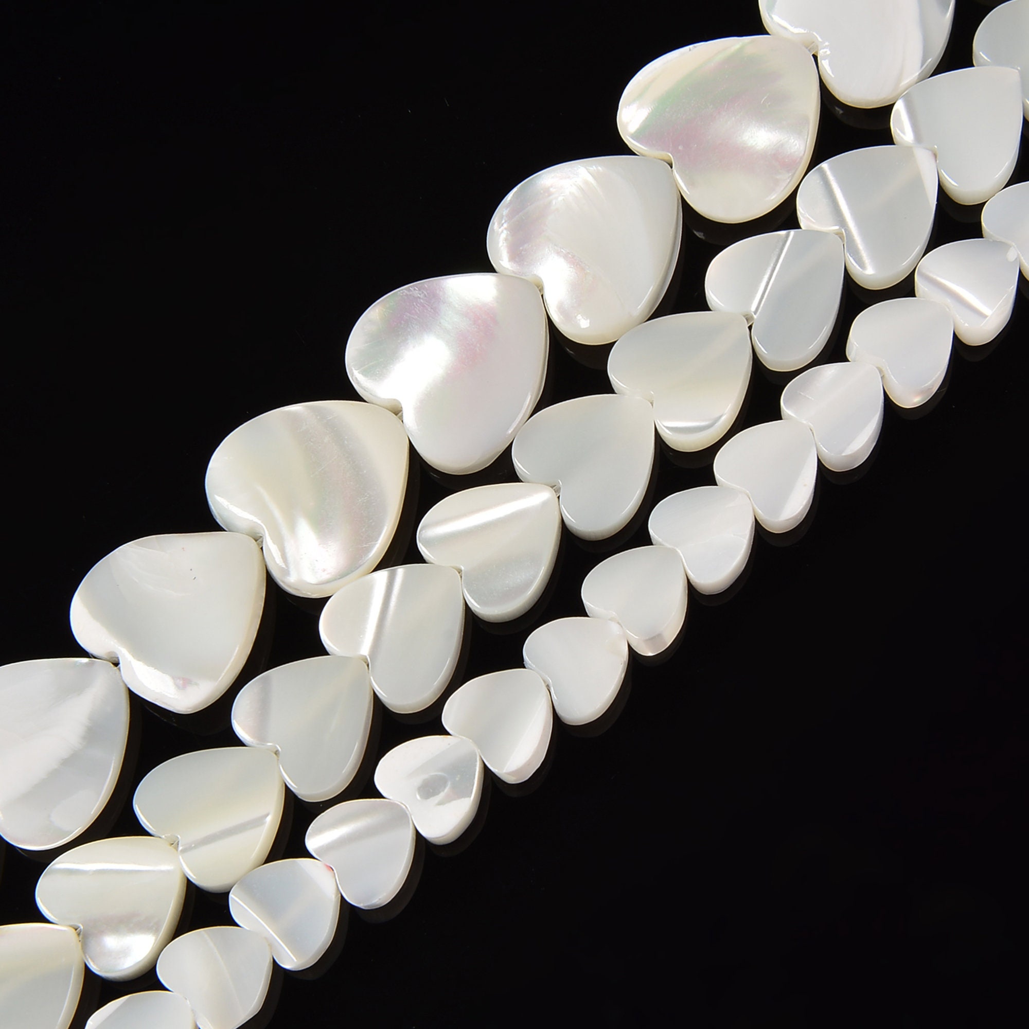 Natural Shell MOP Mother Of Pearl Gemstone Heart Shape Valentine Beads –  Triveni Crafts