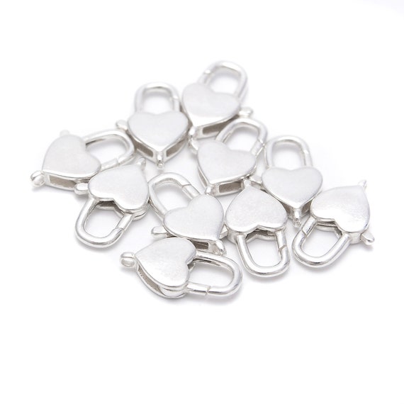 Sterling Silver Smooth Shiny Heart Clasp - Magnetic Clasp Toggle Set (Sold  per 1 set).