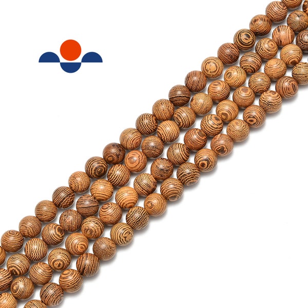 Natural Brown Tiger Grain Sandalwood Beads 6mm 8mm 10mm 12mm 15.5" Strand