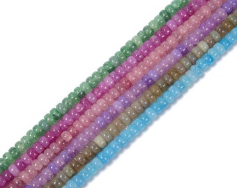 Multi Color Crackle K9 Crystal Glass Smooth Rondelle Beads 4x6mm 15.5" Strand