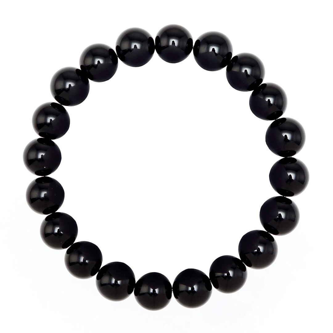 Black Onyx Bracelet Smooth Round Size 8mm 10mm 7.5