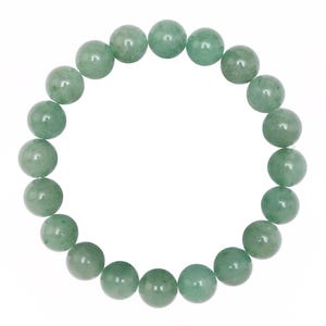 Green Aventurine Bracelet Smooth Round Size 8mm 10mm 7.5" Length