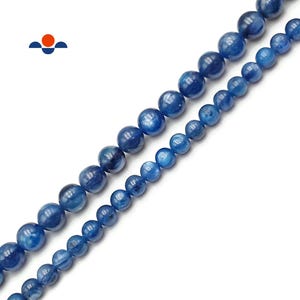 High Quality Natural Kyanite Smooth Round Beads 4mm 6mm 8mm 10mm 15.5&quot; Strand