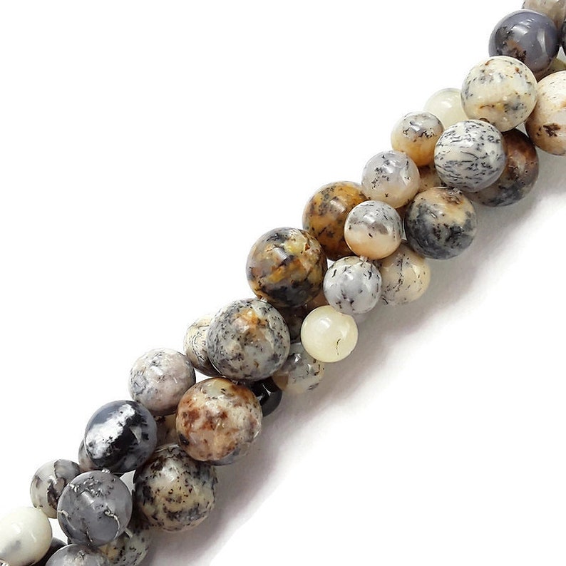 beaded band dendrite opal beaded band dendrite opal
